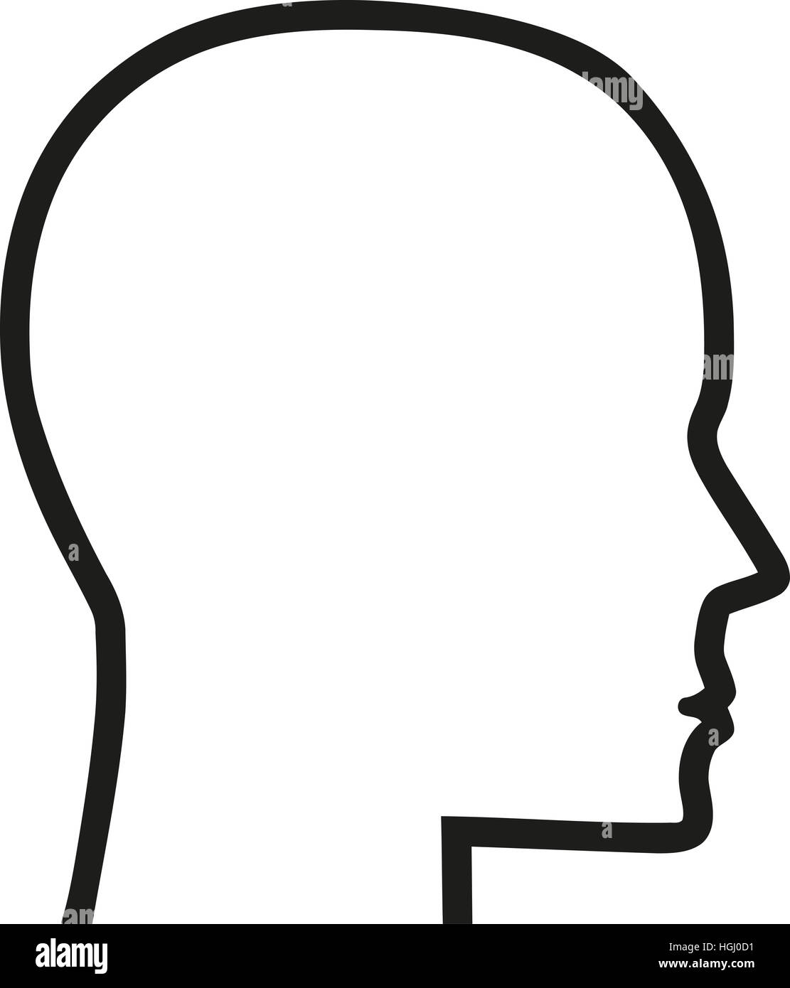 Human head contour icon Stock Photo