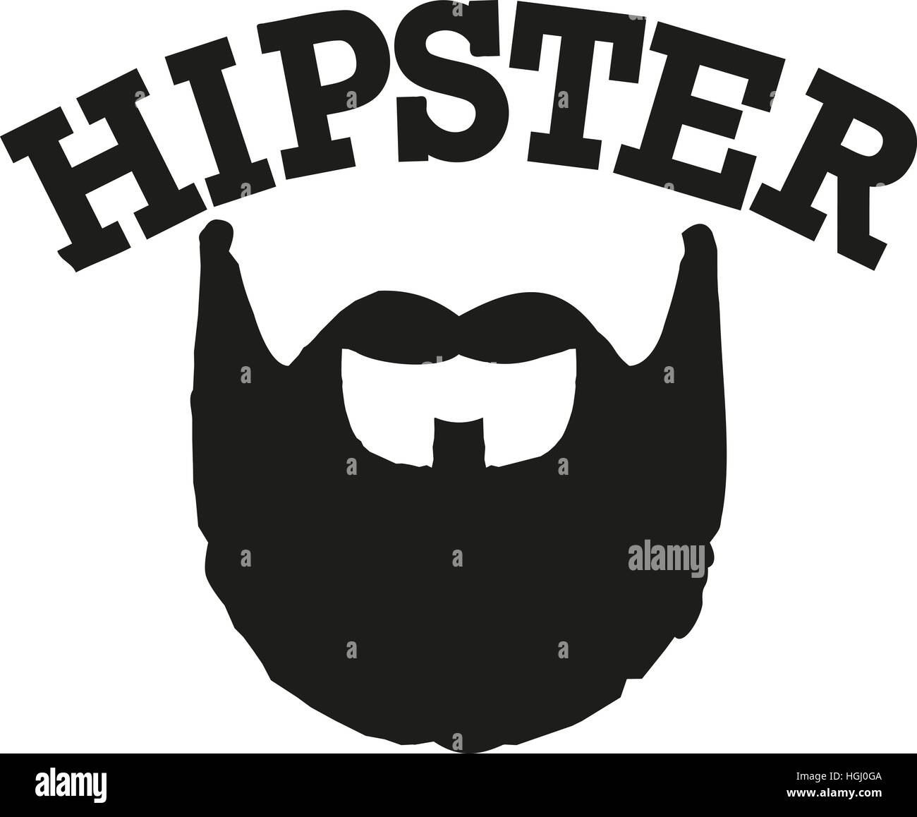 Hipster with full bear Stock Photo