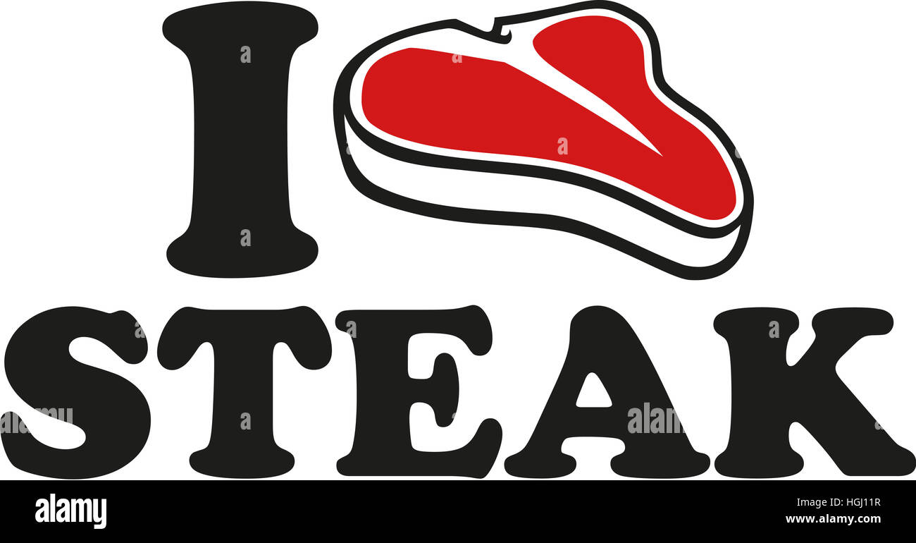 I love steak with symbol Stock Photo Alamy