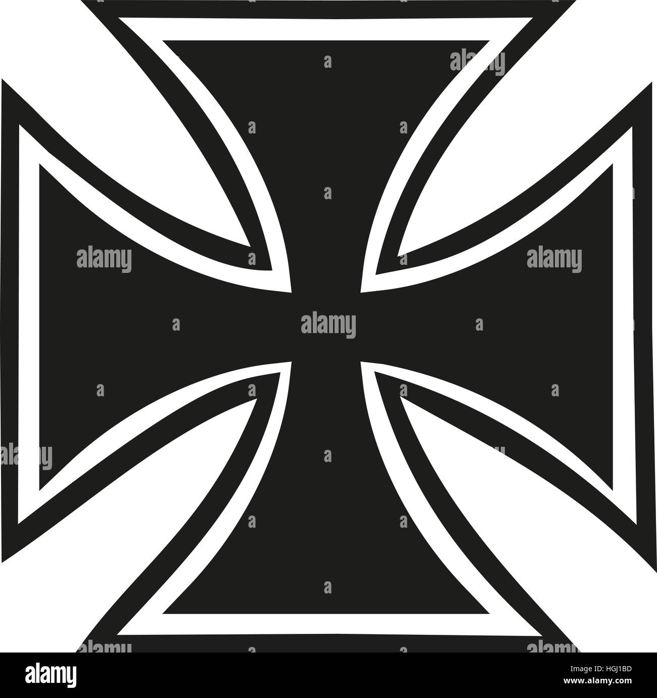 Iron cross with contour Stock Photo Alamy