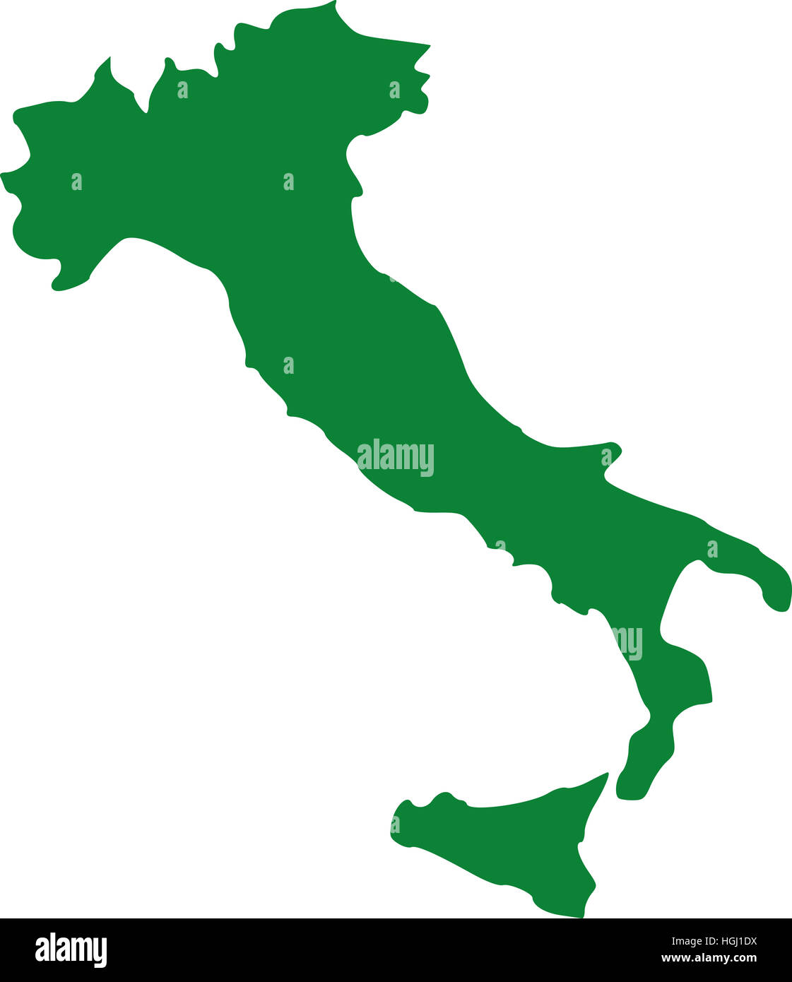 Italy map with sicily Stock Photo