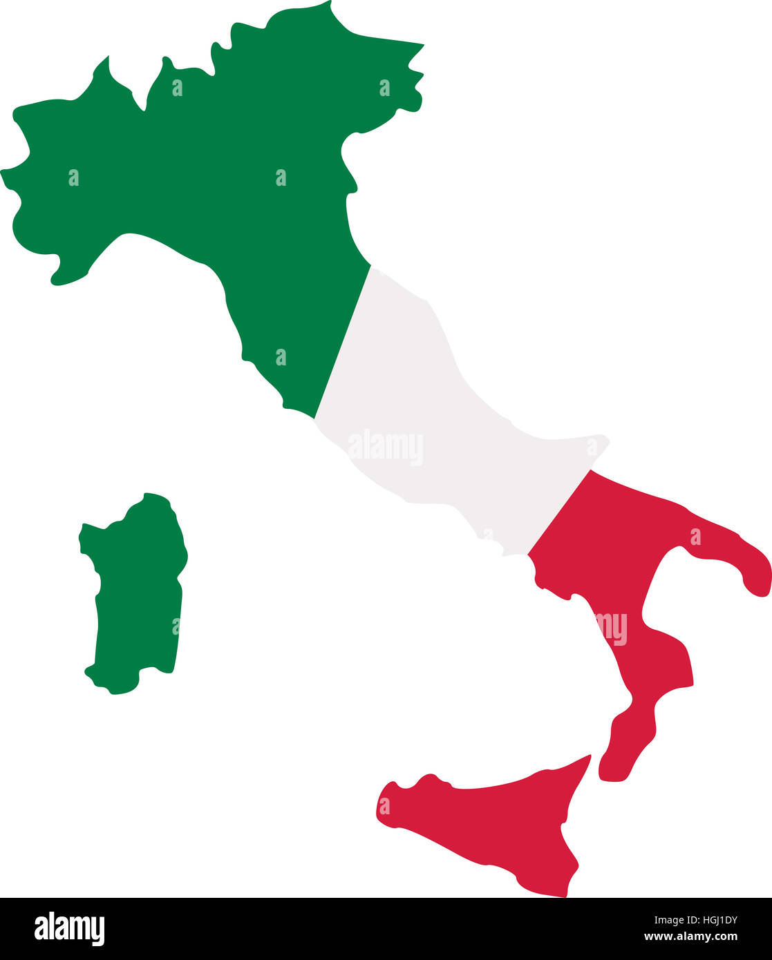 Italy map with flag Stock Photo