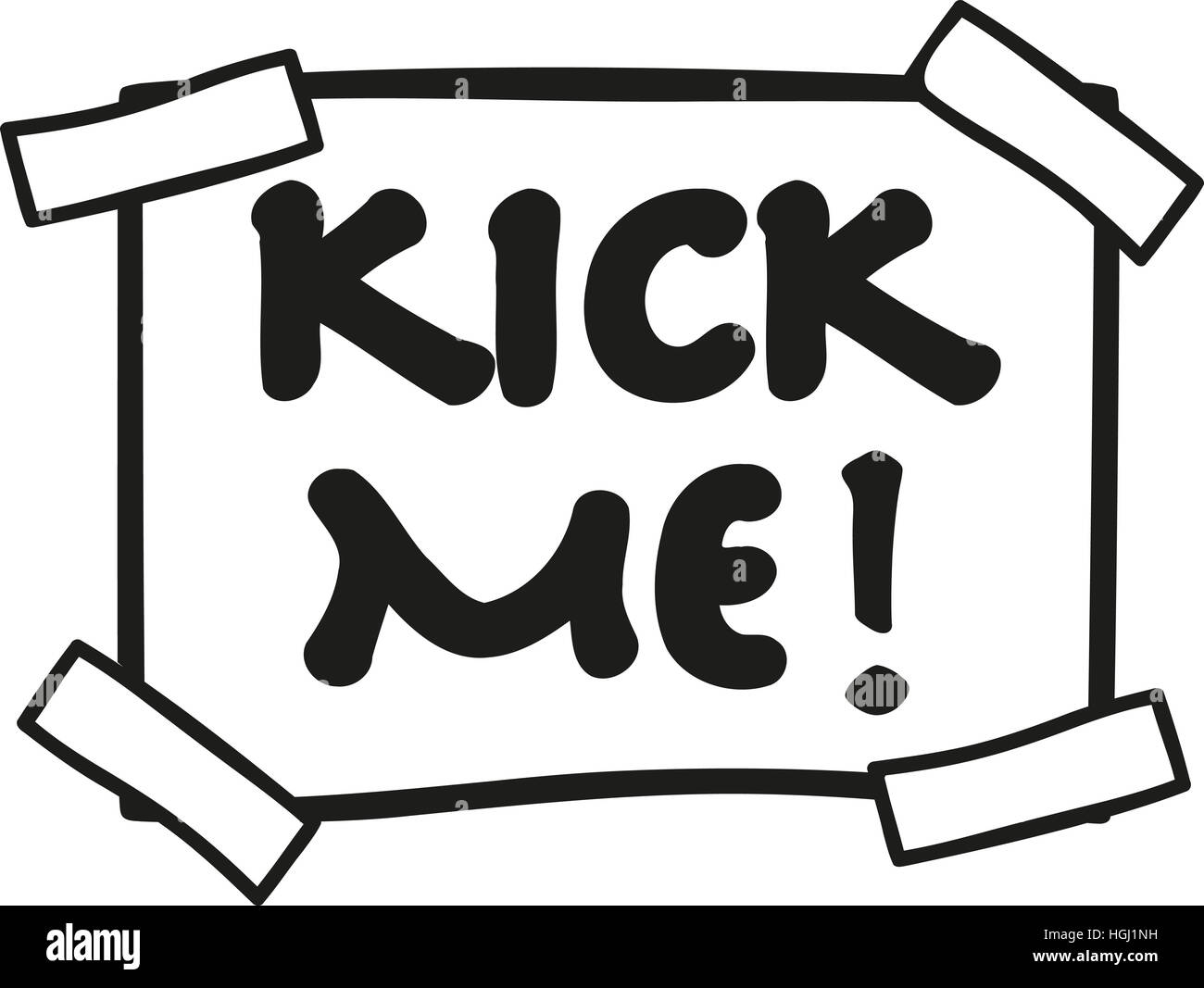 Kick me - T-Shirt mesage Stock Photo