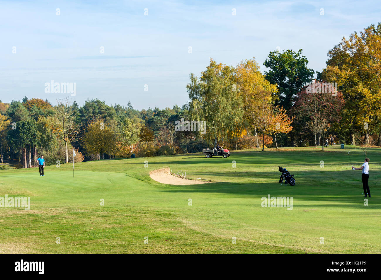 Green on golf course at Foxhills Club & Resort, Stonehill Road