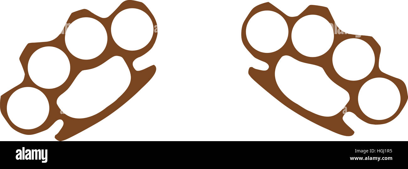 Two brass knuckles Stock Photo Alamy