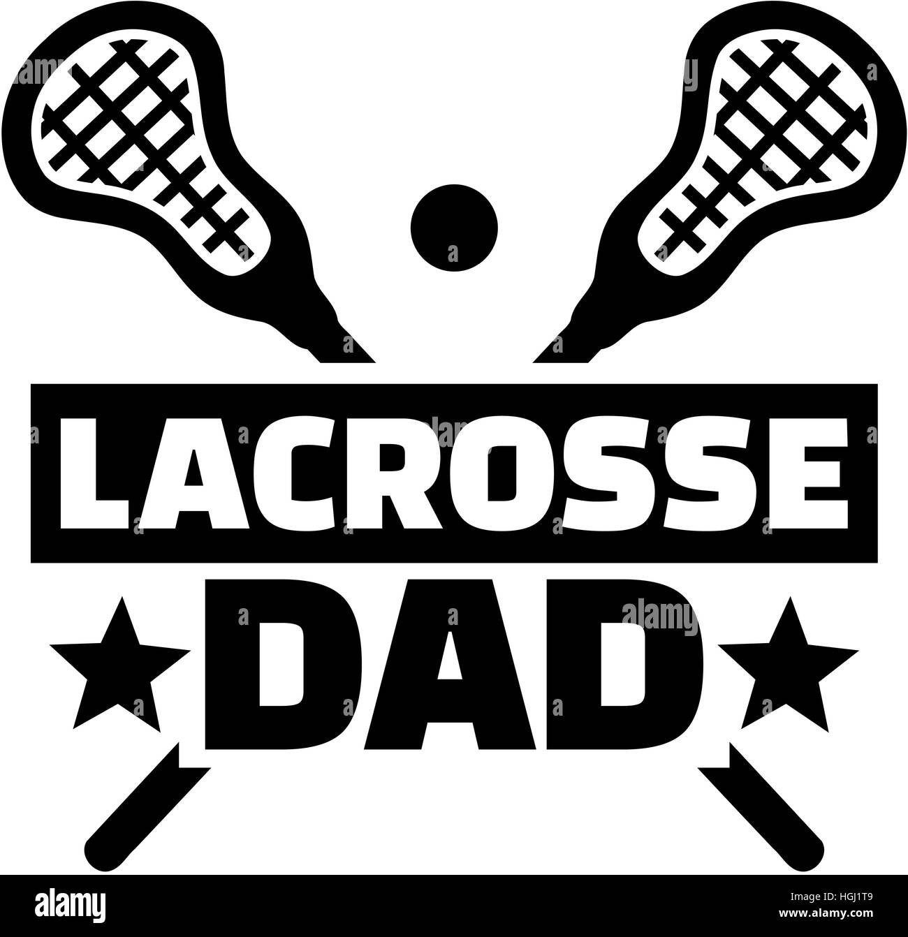 Lacrosse Stick with Mesh Clipart Set - Outline, Silhouette and