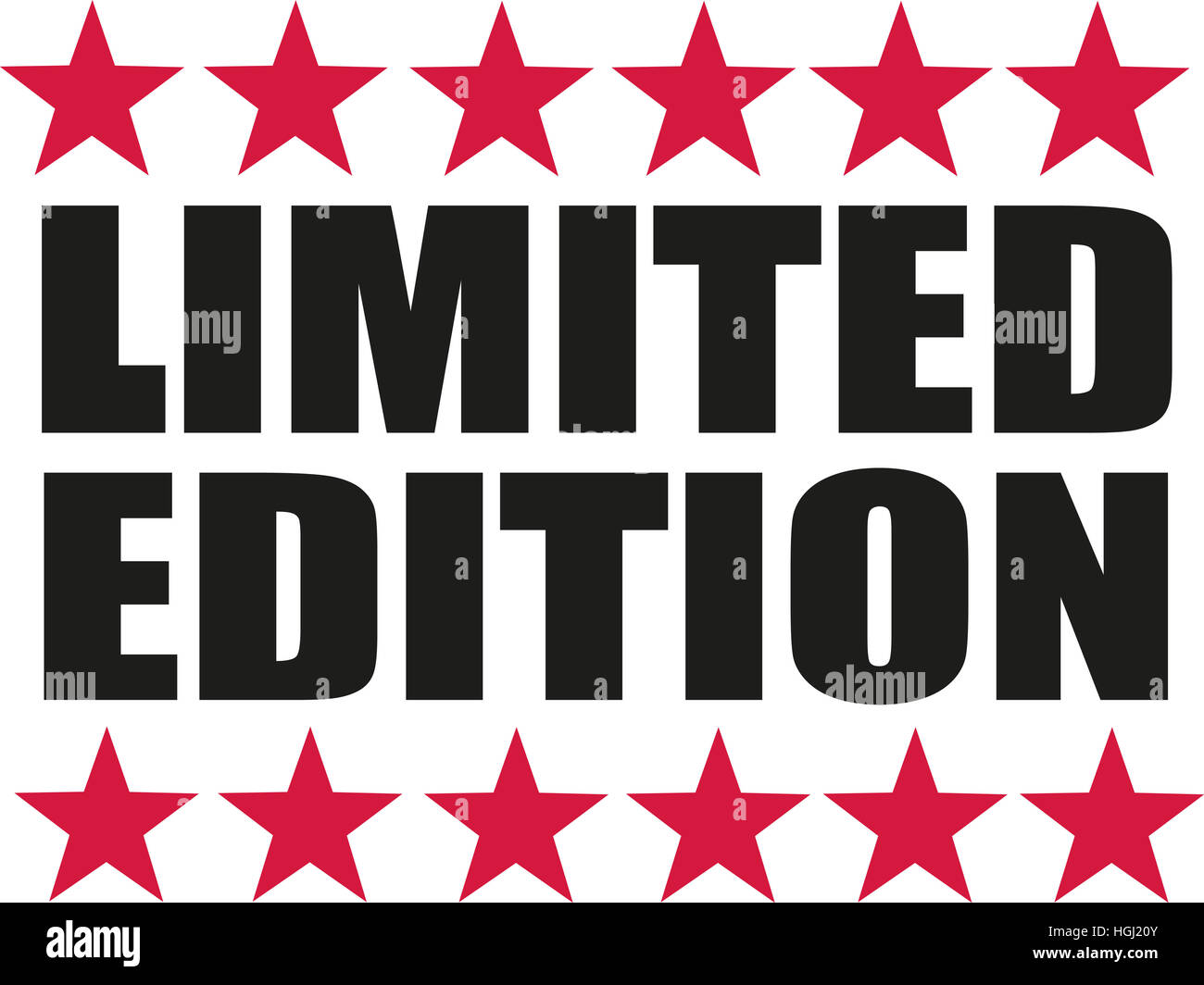 Limited edition with red stars Stock Photo