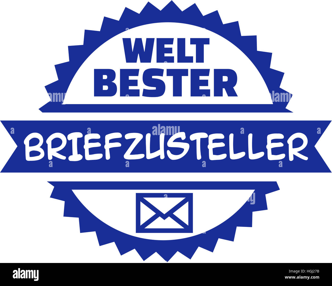 World's best Mailman german button Stock Photo