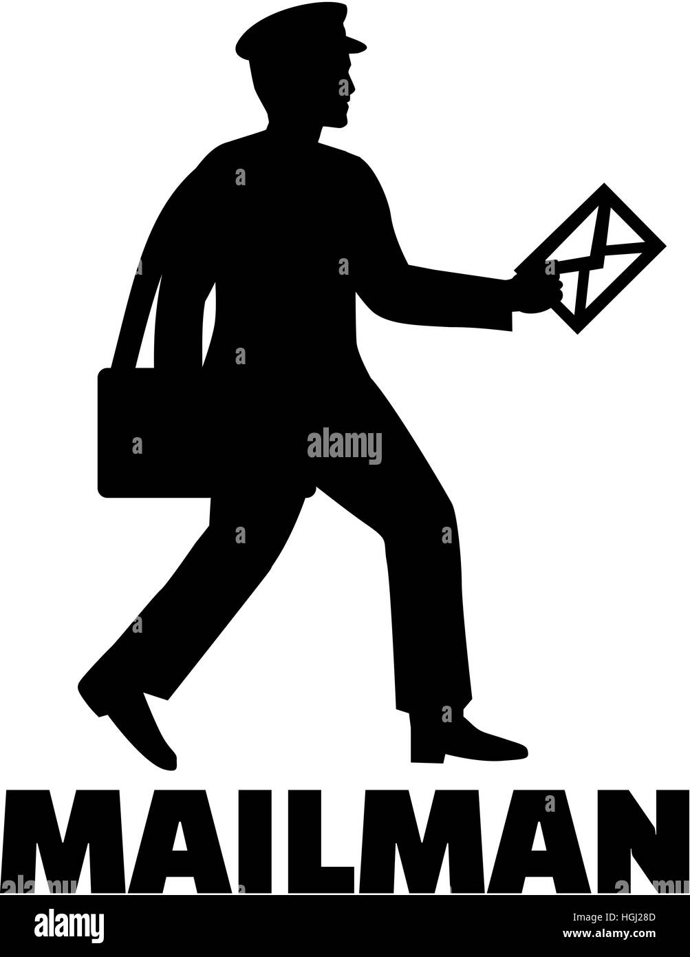 Mailman with job title Stock Photo