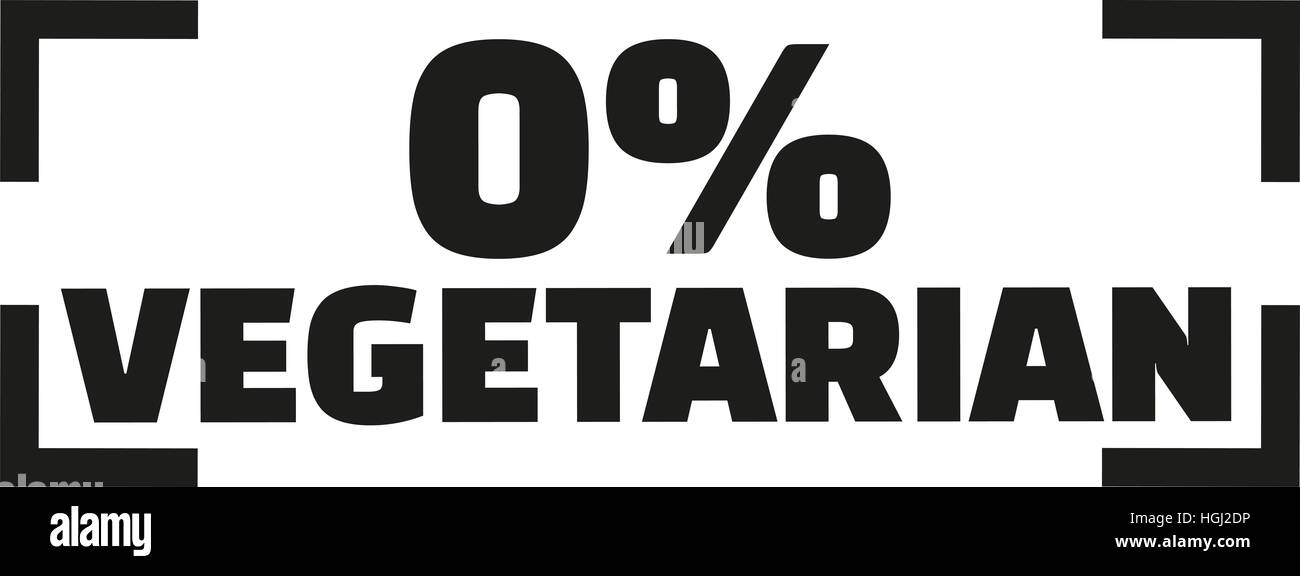 Zero percent vegetarian - meat eater Stock Photo