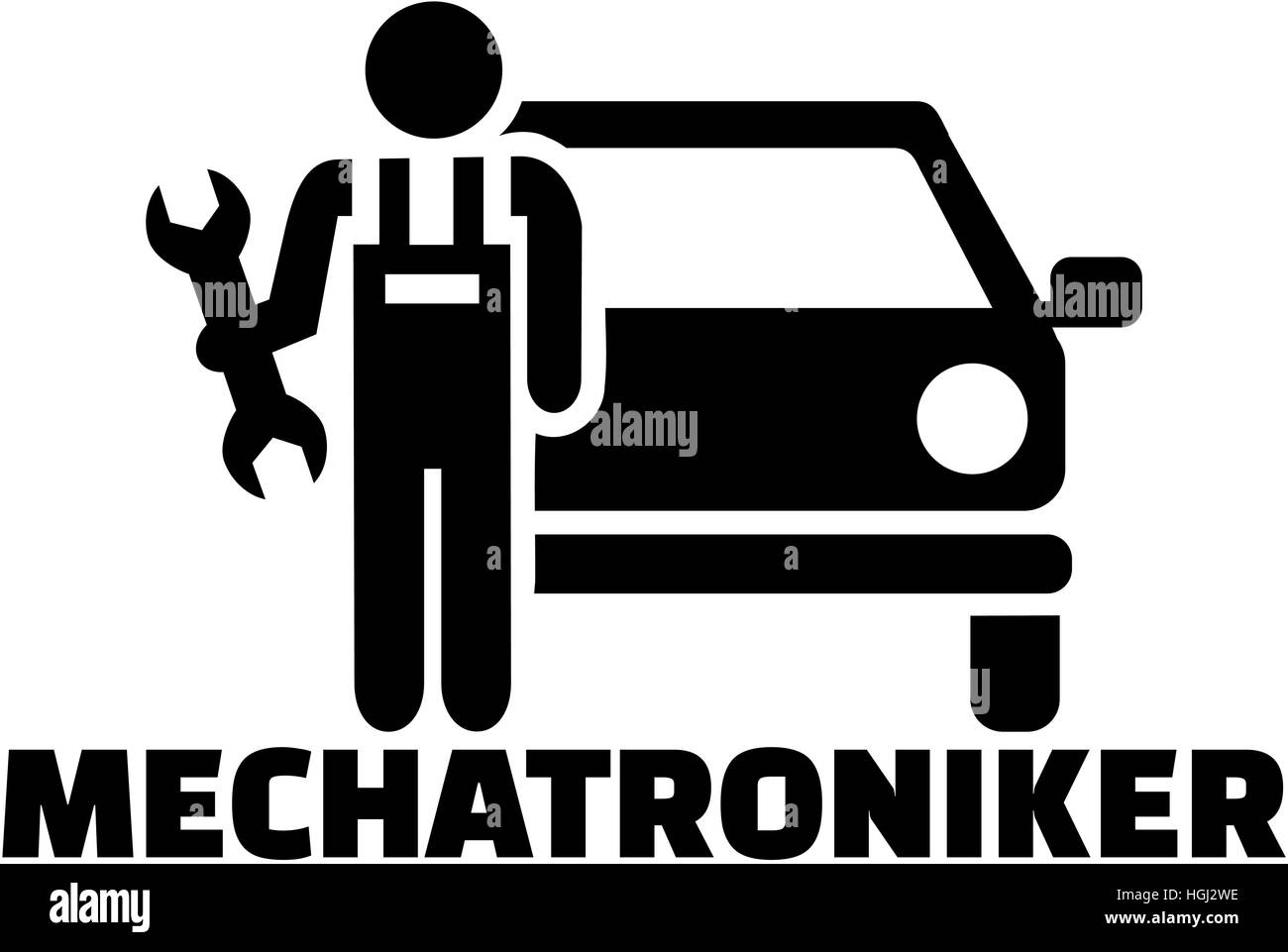 Mechatronics engineer icon with german job title Stock Photo Alamy