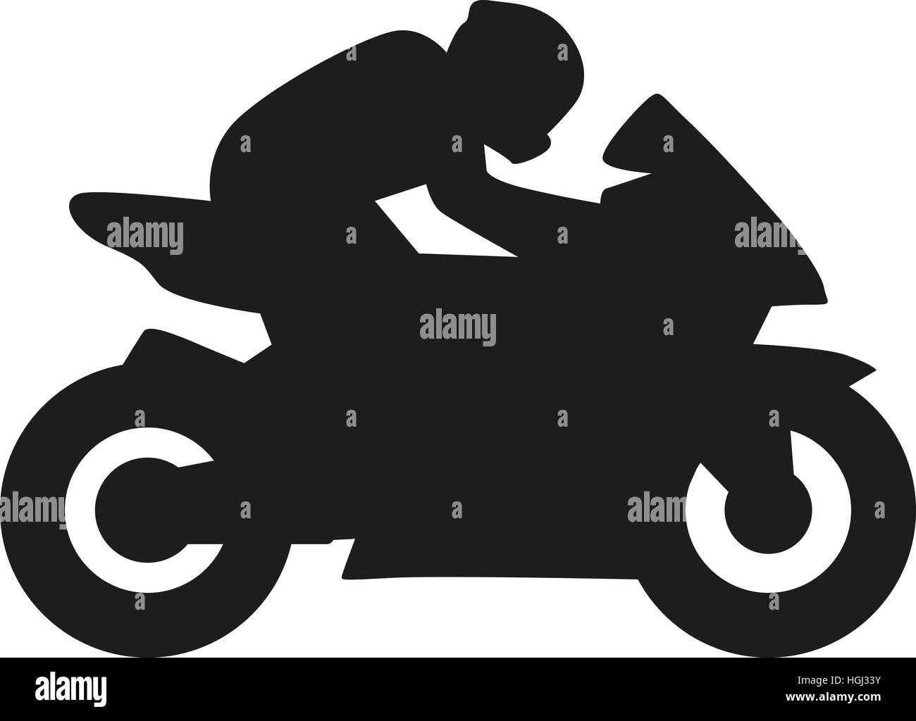 Motorbike driver silhouette Stock Photo