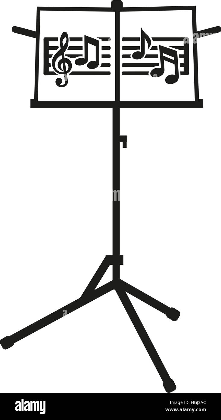 Music stand with notes and clef Stock Photo Alamy