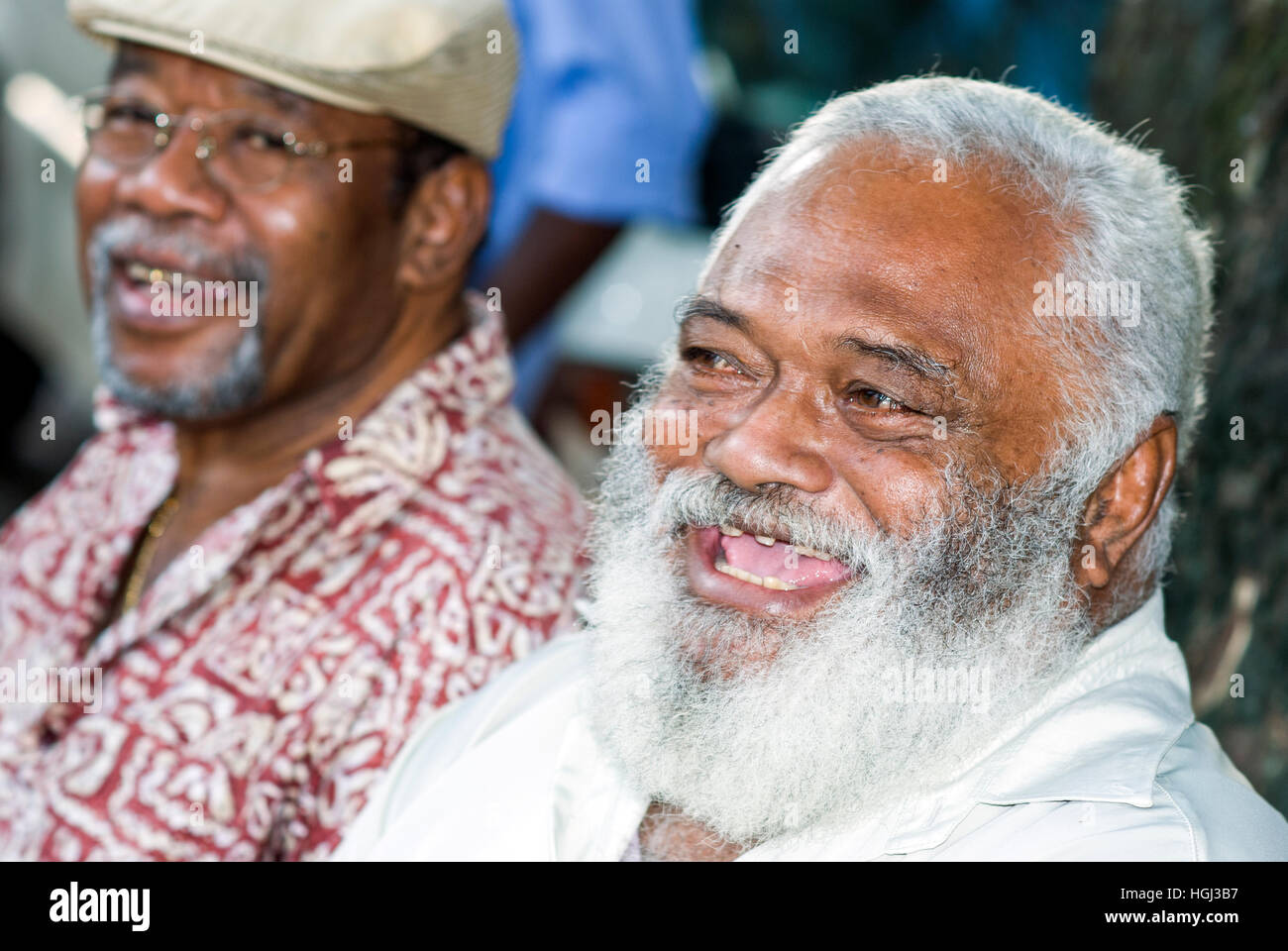 Elderly men in Nadi, Fiji Stock Photo