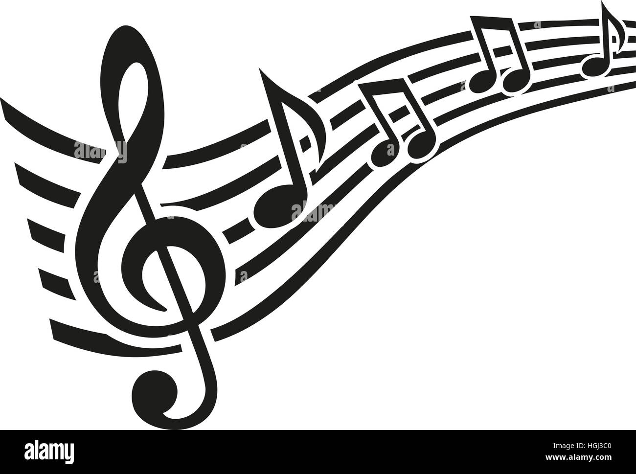 Music note line swirl Stock Photo - Alamy