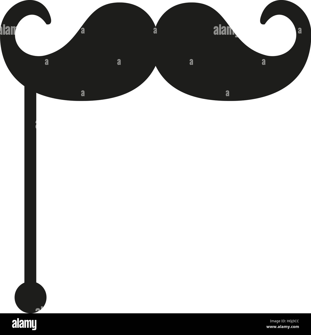 Mustache with eye monocle and bowler Stock Vector