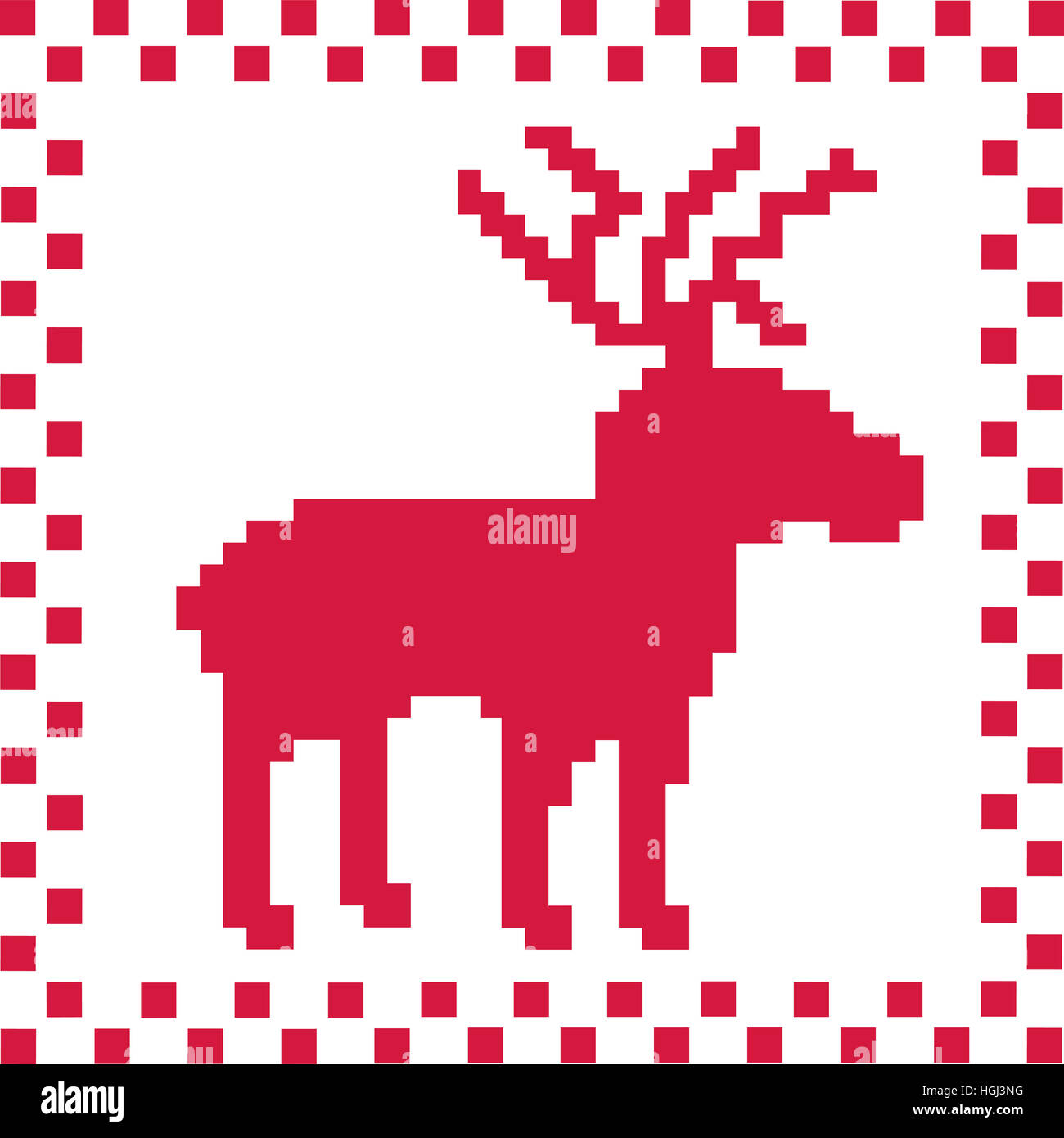 Deer with norwegian pattern texture Stock Photo