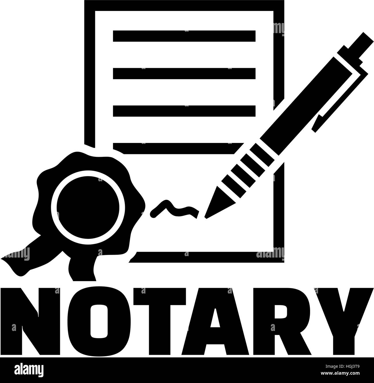 Notary with contract and sign Stock Photo