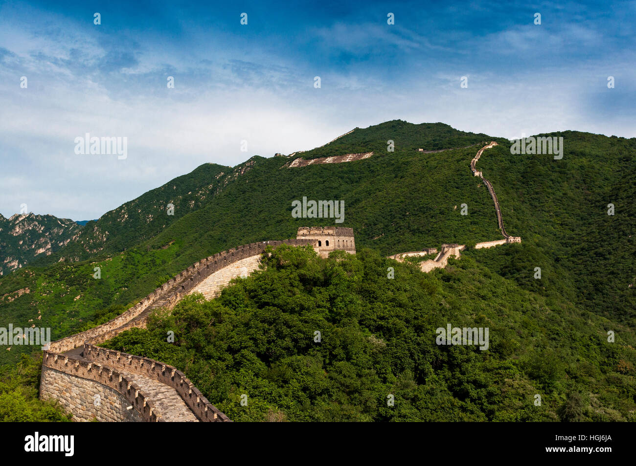 View of the China Great Wall in Mutianyu, China; Concept for travel in China Stock Photo