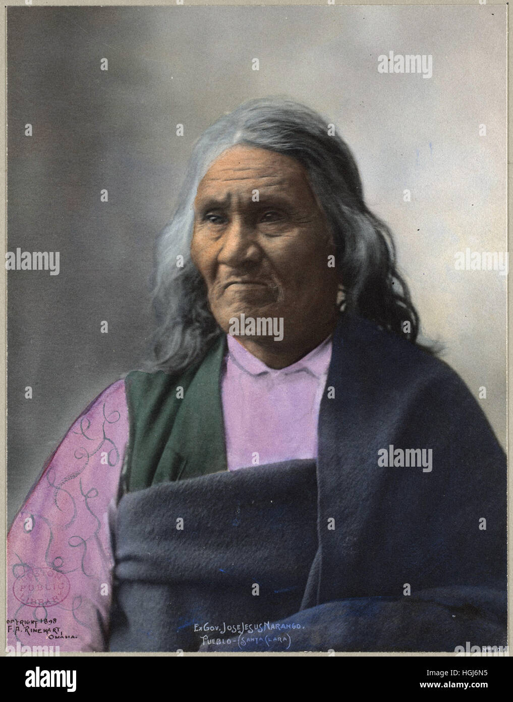 Ex-Gov. Jose Jesus Narango, Pueblo (Santa Clara)   - 1898 Indian Congress - Photo : Frank A. Rinehart Stock Photo