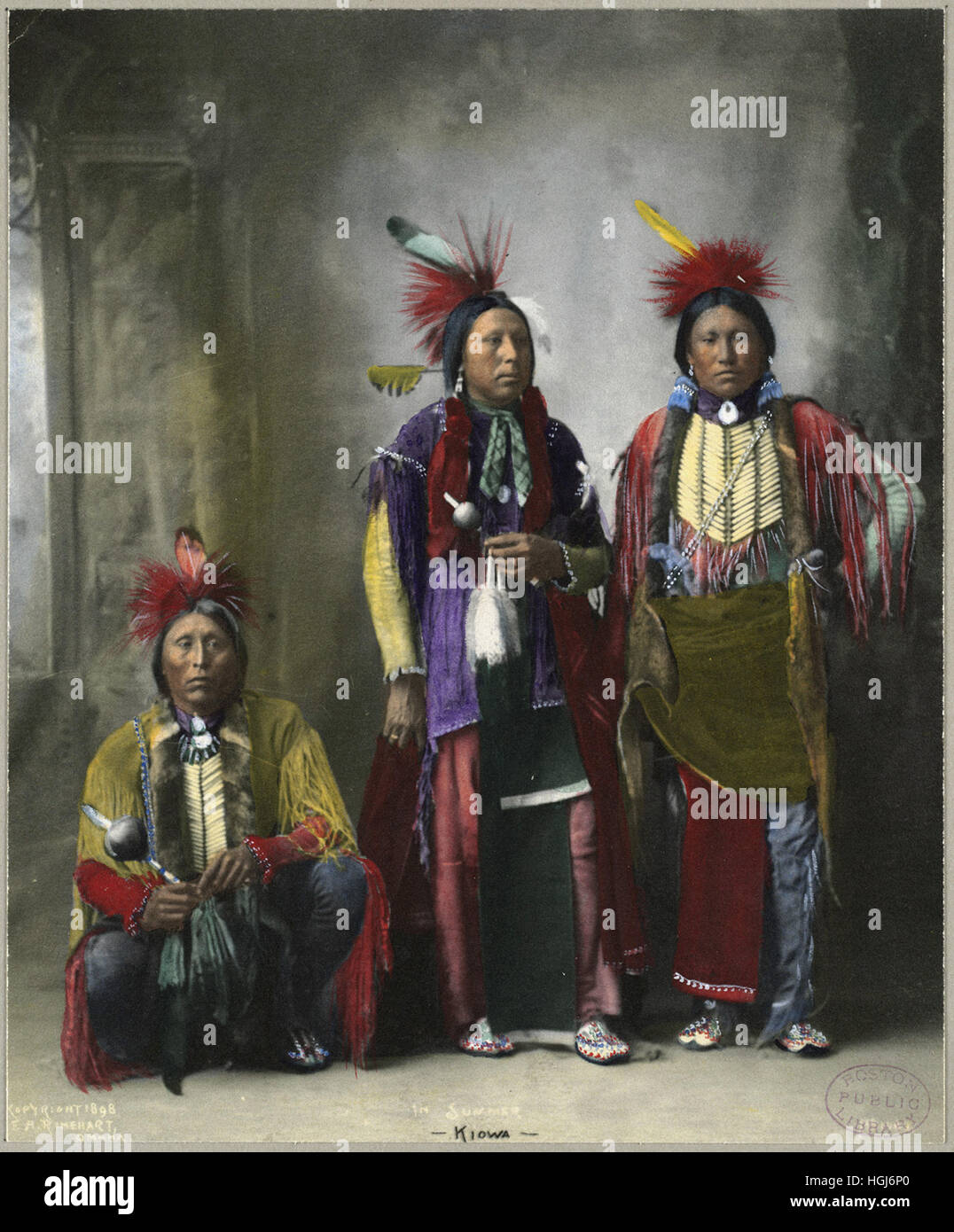 In Summer, Kiowa   - 1898 Indian Congress - Photo : Frank A. Rinehart Stock Photo