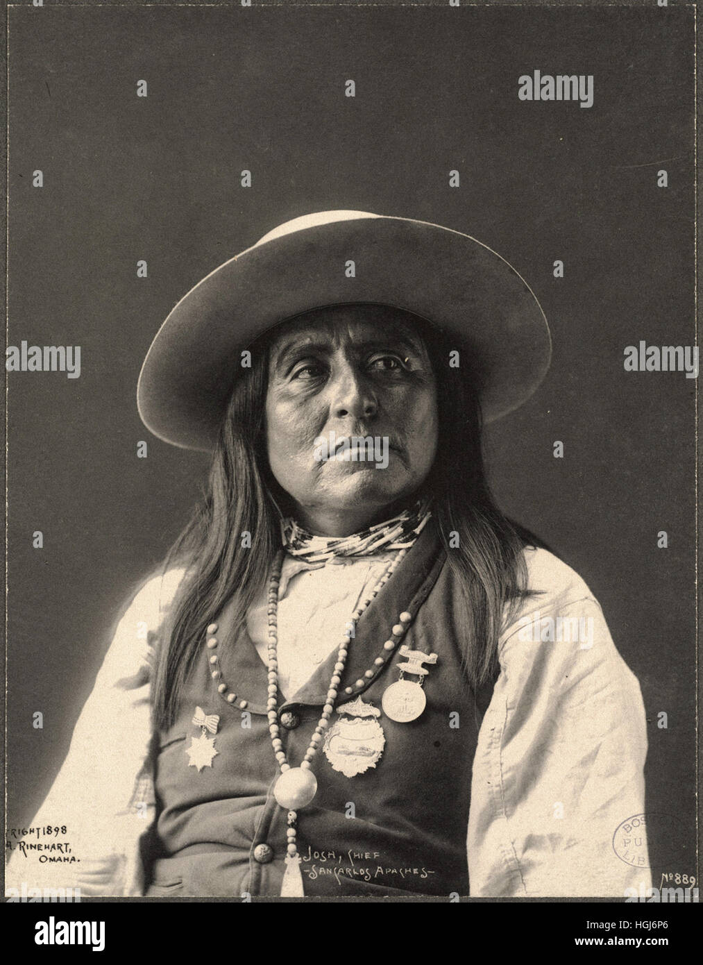 Josh, Chief, San Carlos Apaches   - 1898 Indian Congress - Photo : Frank A. Rinehart Stock Photo