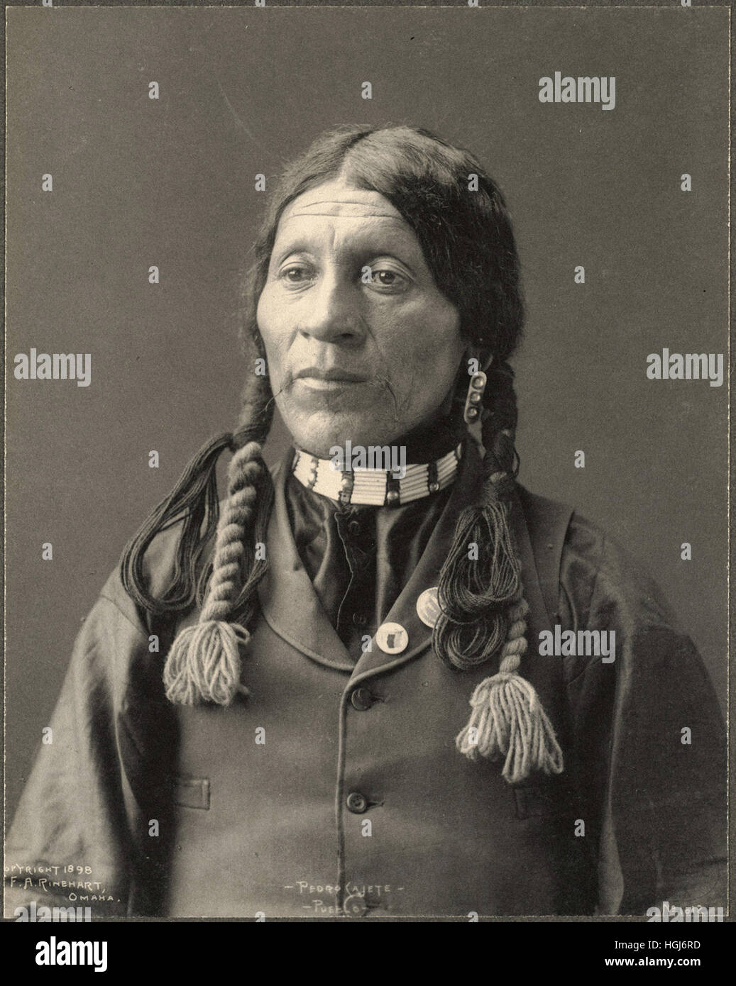 Pedro Cajete, Pueblo   - 1898 Indian Congress - Photo : Frank A. Rinehart Stock Photo