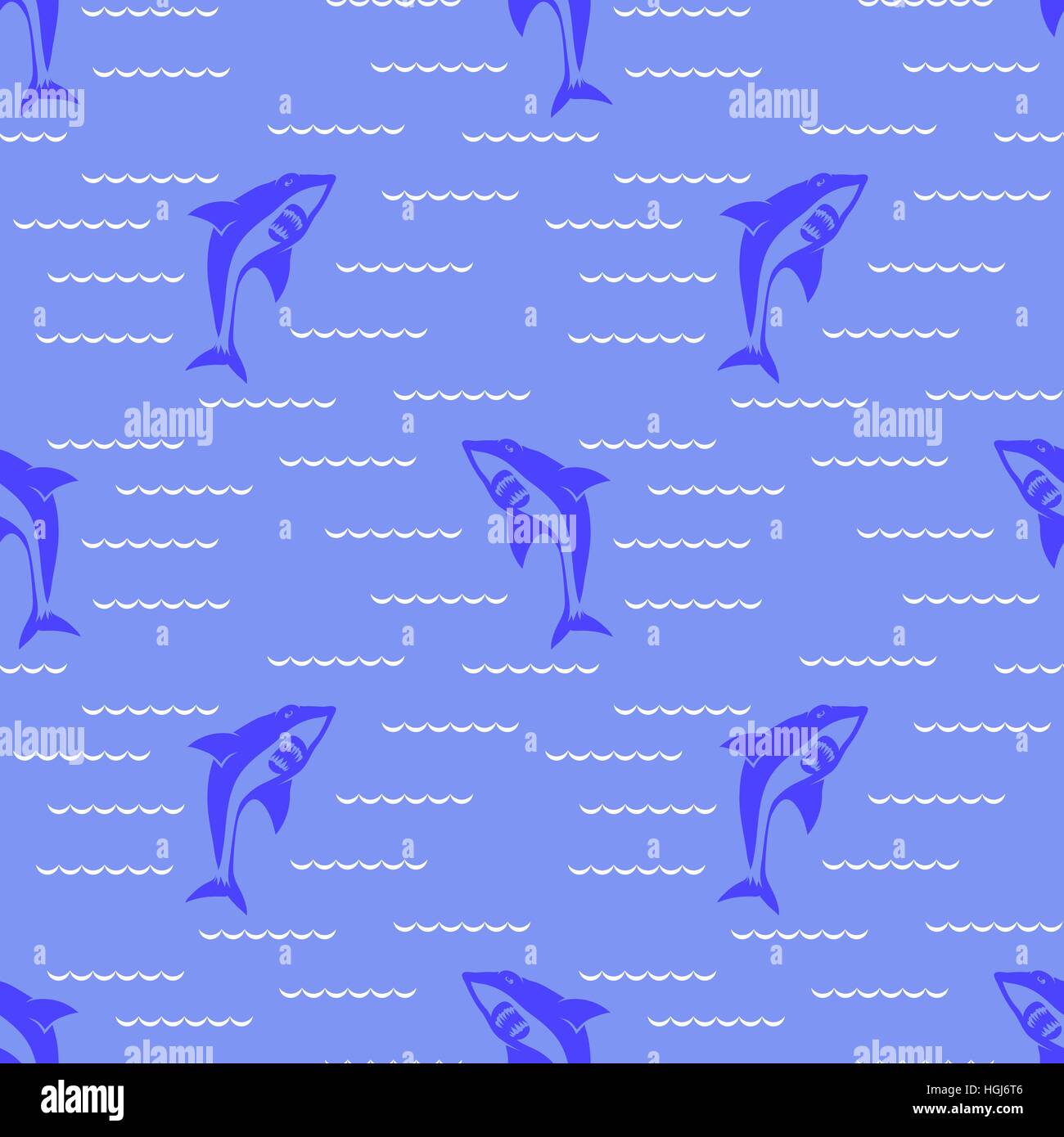 Shark Seamless Pattern Stock Vector
