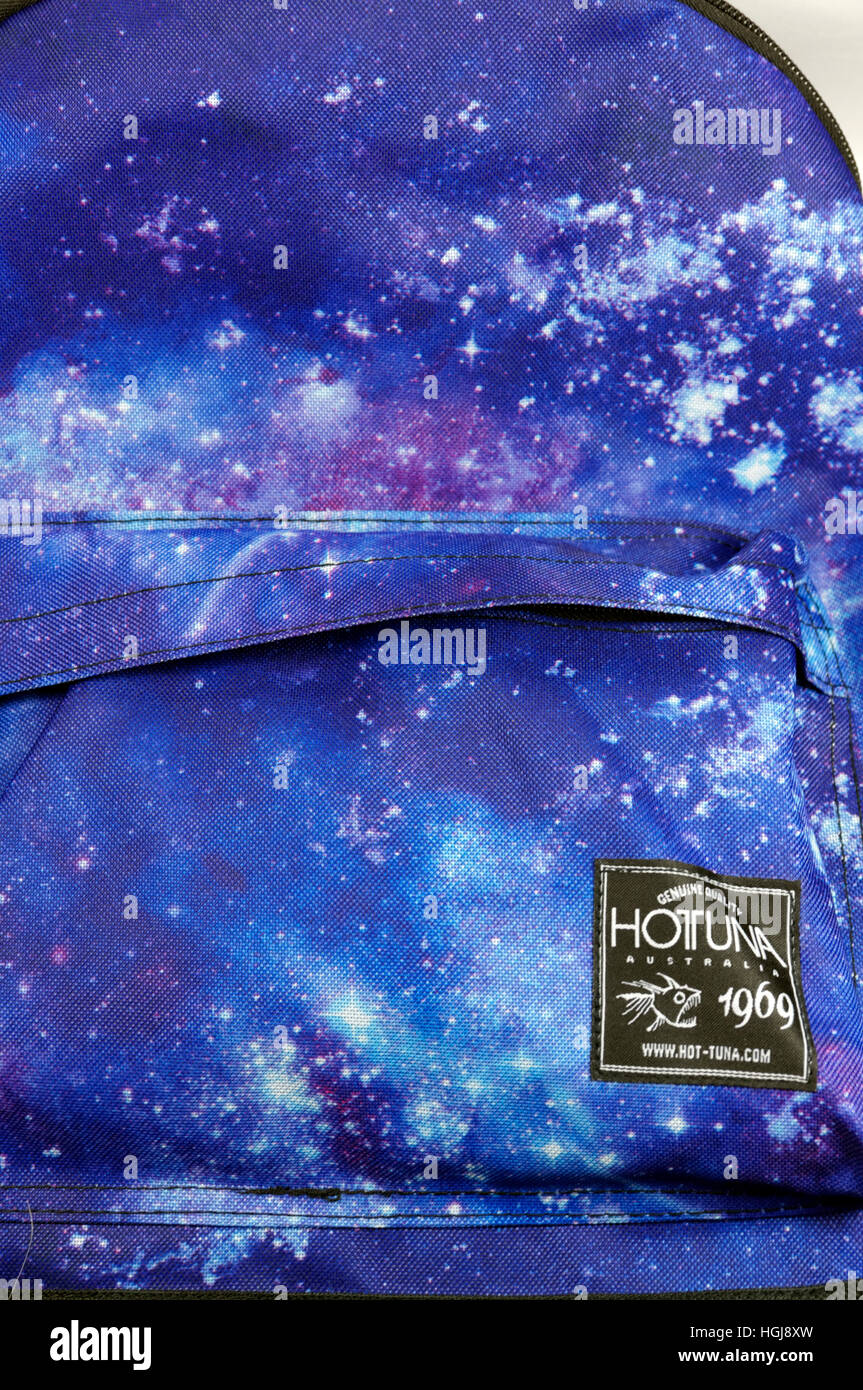 Hot Tuna blue Galaxy back pack. Stock Photo