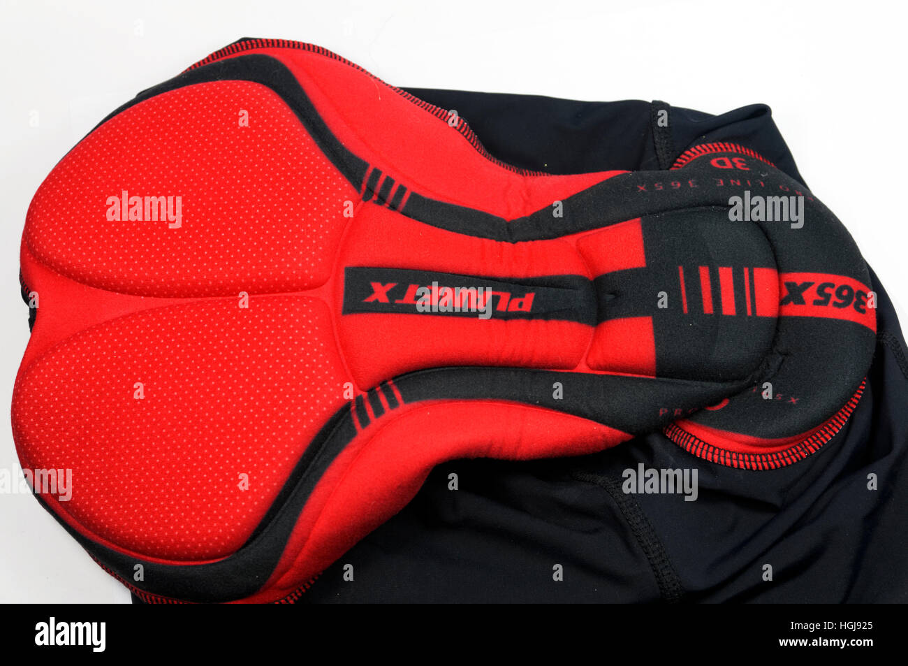 Padded insert in pair of cycling shorts Stock Photo