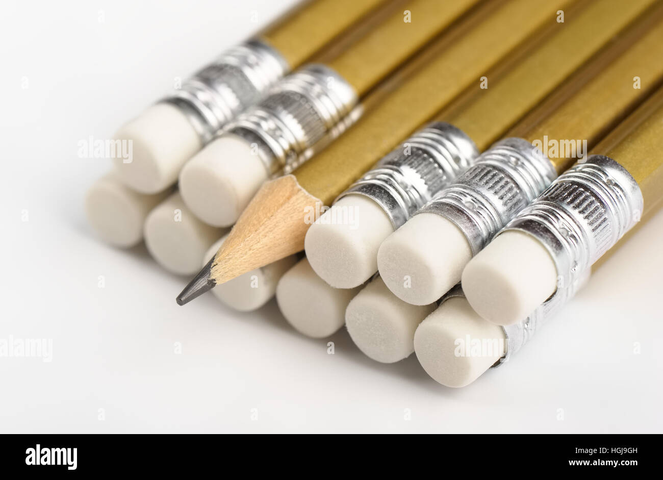 Graphite pencils close-up, shallow DOF Stock Photo
