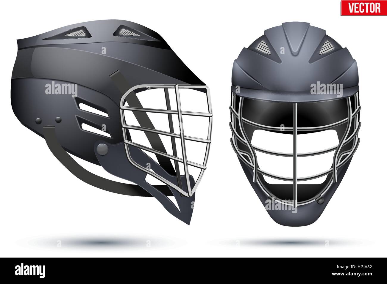 Black Lacrosse Helmet set Stock Vector Image & Art Alamy