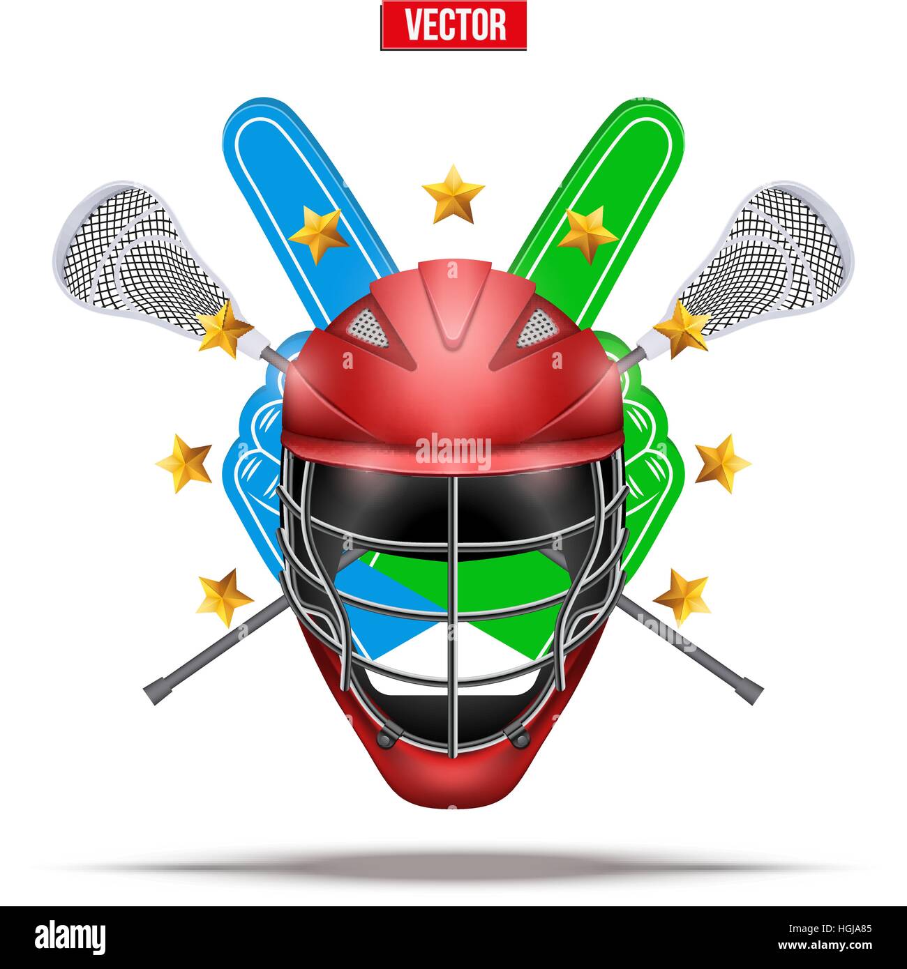 Lacrosse sticks and helmet Label Stock Vector Image & Art Alamy