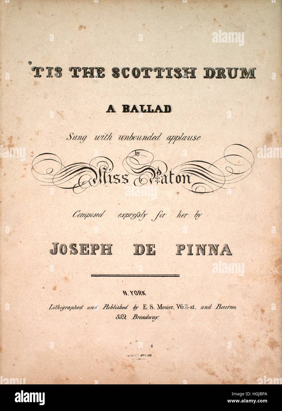 Sheet music cover image of the song ''Tis the Scottish Drum A Ballad