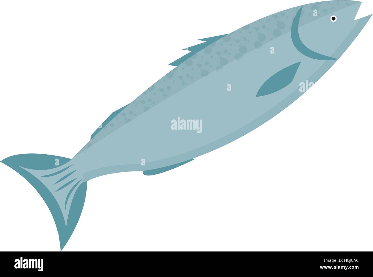 Trout icon flat style. Forel fish isolated on white background. Vector illustration, clip art. Stock Vector