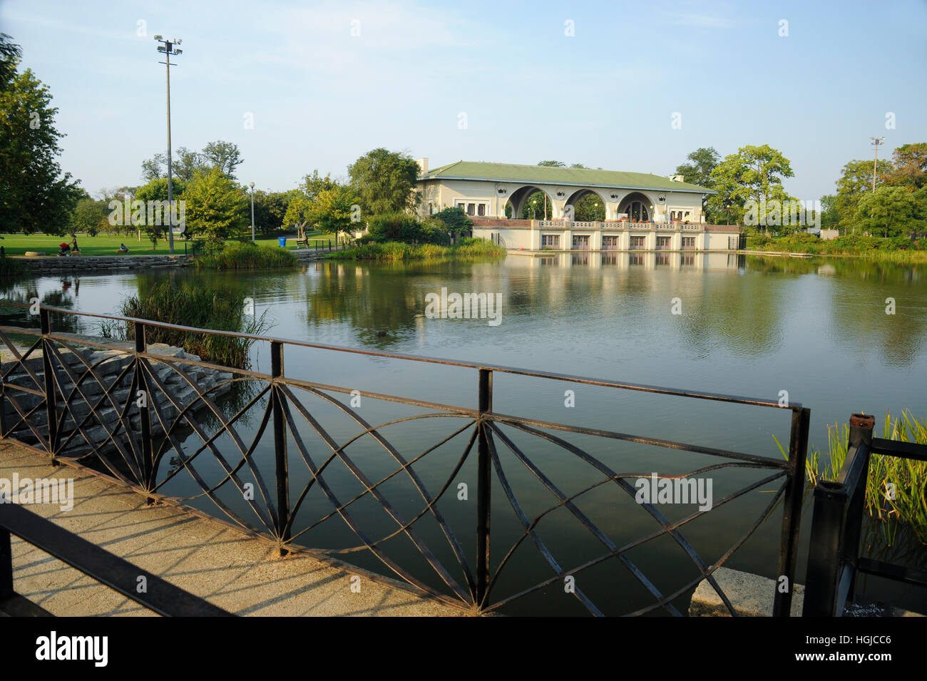 Humboldt boathouse in Humboldt Park, Chicago, Illinois Stock Photo Alamy