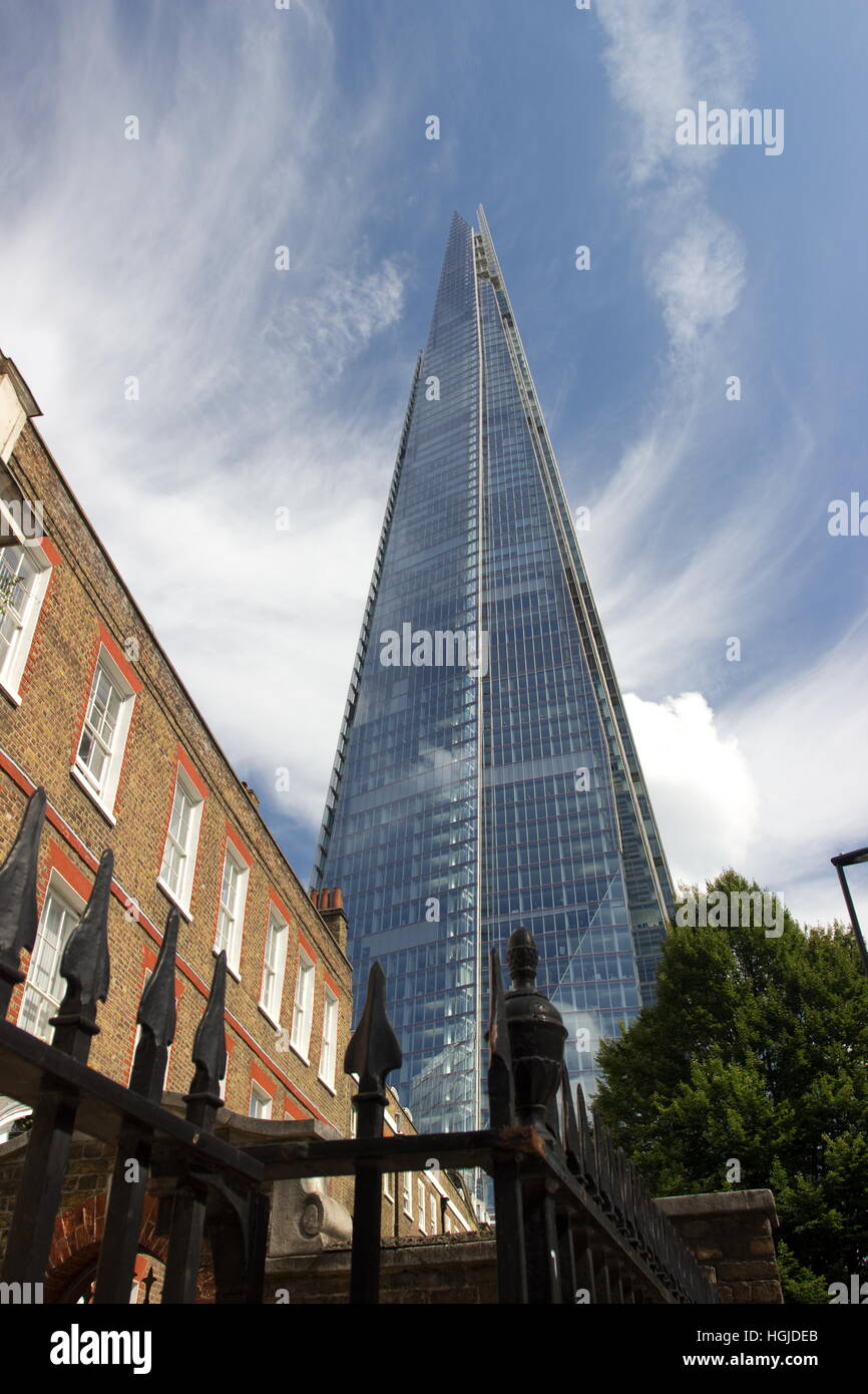 The Shard Southwark London. The Shard is an 87-storey skyscraper 309.6 metres high. Stock Photo