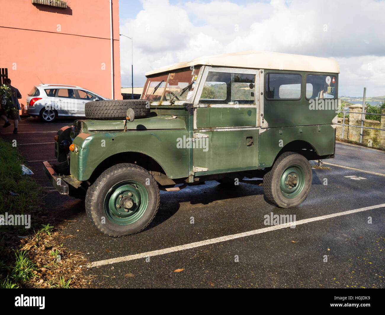 vintage Land Rover Stock Photo