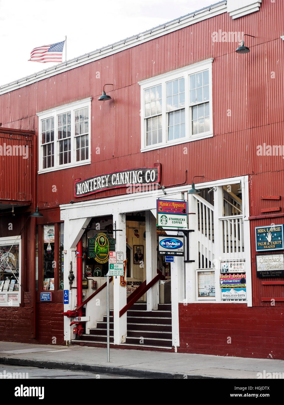 Former factory buildings in the historic Cannery Row in Monterey