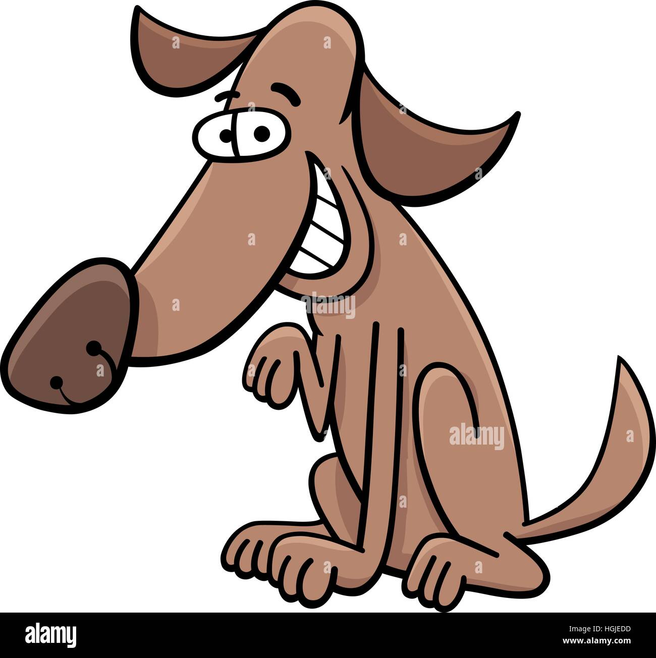 Cartoon Illustration of Funny Dog Animal Character Stock Vector Image ...