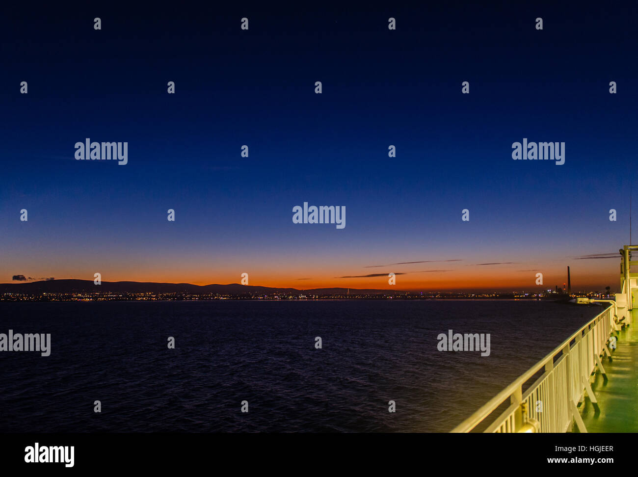 Irish Ferries car ferry 'Ulysses' approaches Dublin Port, Ireland, at