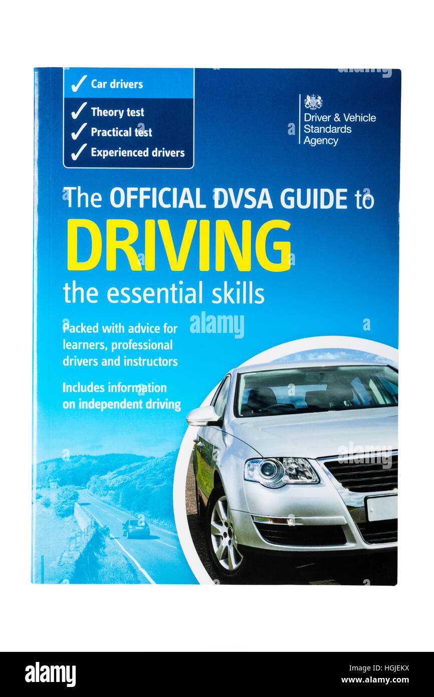 The Official DVSA guide to driving book on a white background Stock Photo