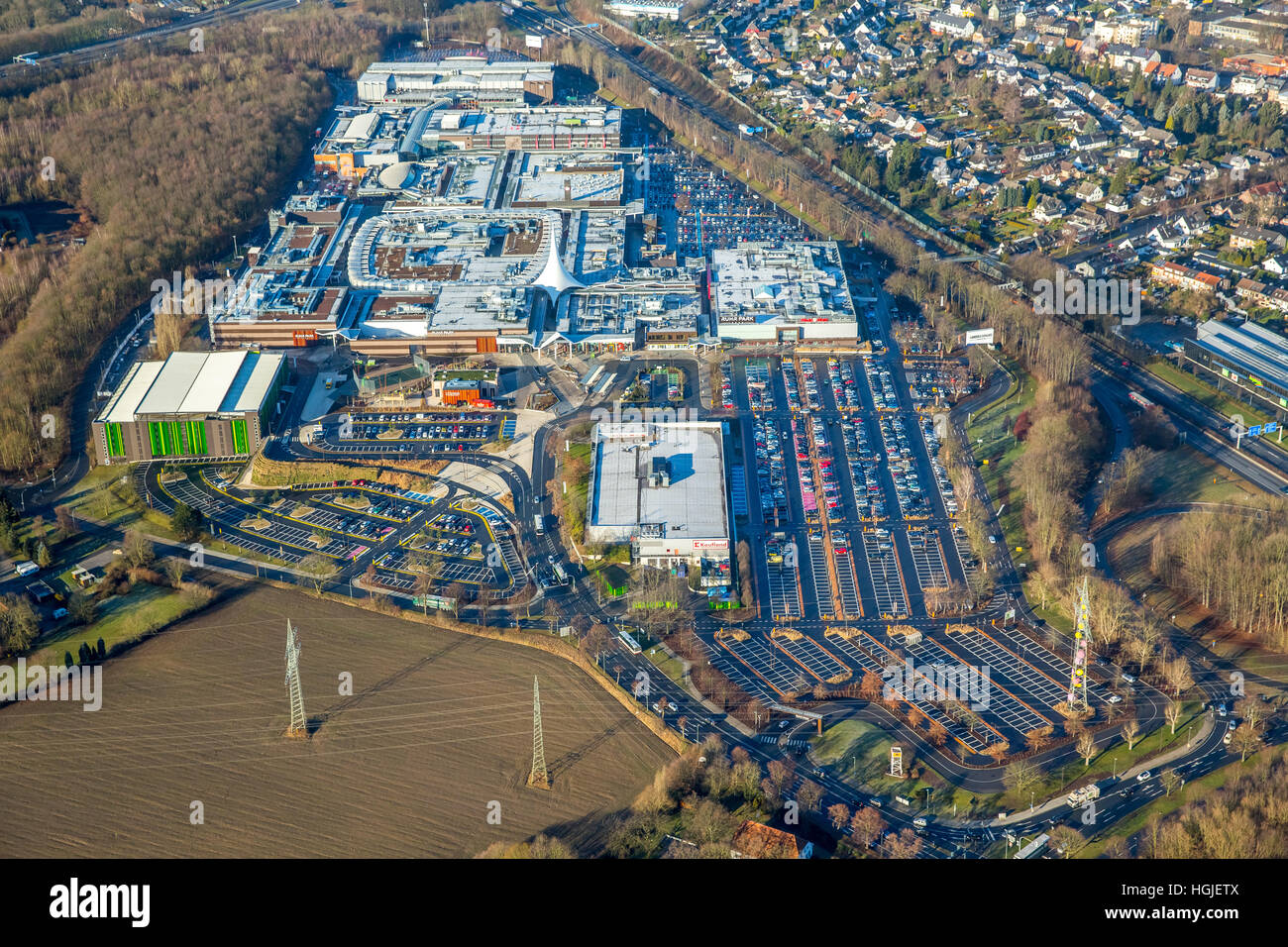 Aerial view, Ruhr Park Bochum Center, shopping center after the relaunch,  parking, shopping, Bochum, Ruhr area Stock Photo - Alamy