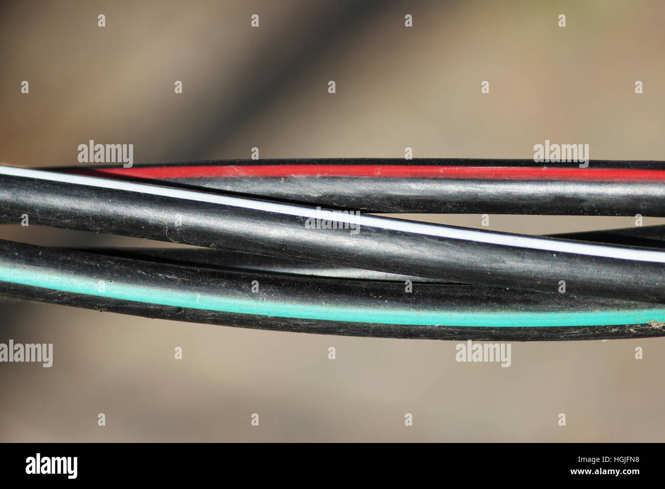 selfsupporting insulated antivandal black wire with red white and