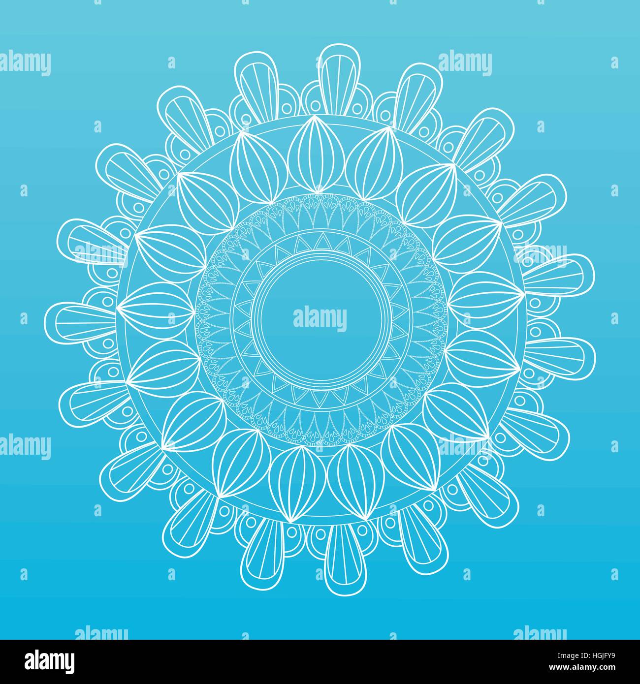 beautiful mandala ornament oriental template blue background Stock ...