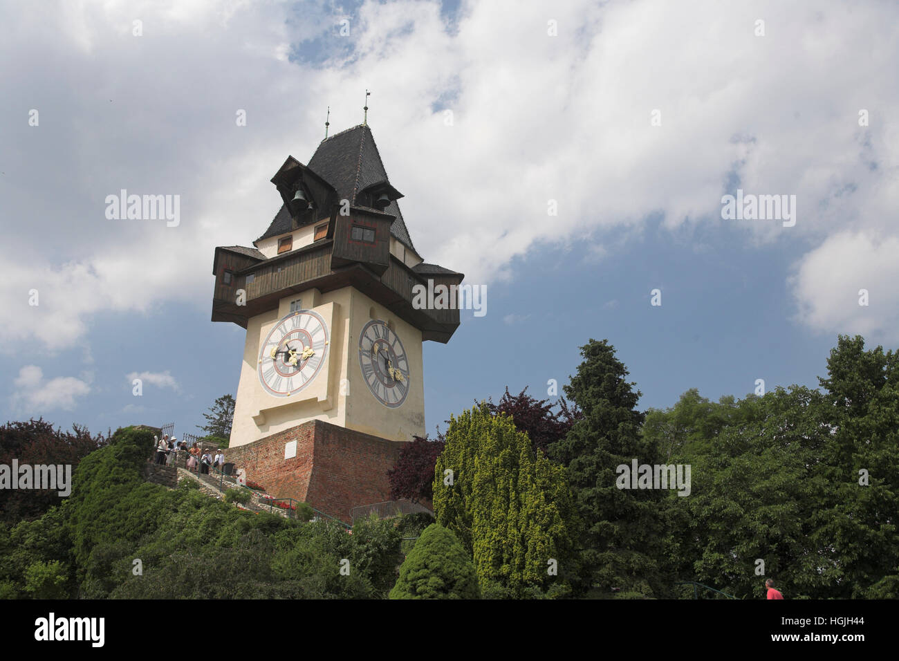 Uhrturm (Clock tower) in Graz, Styria, Austria Stock Photo