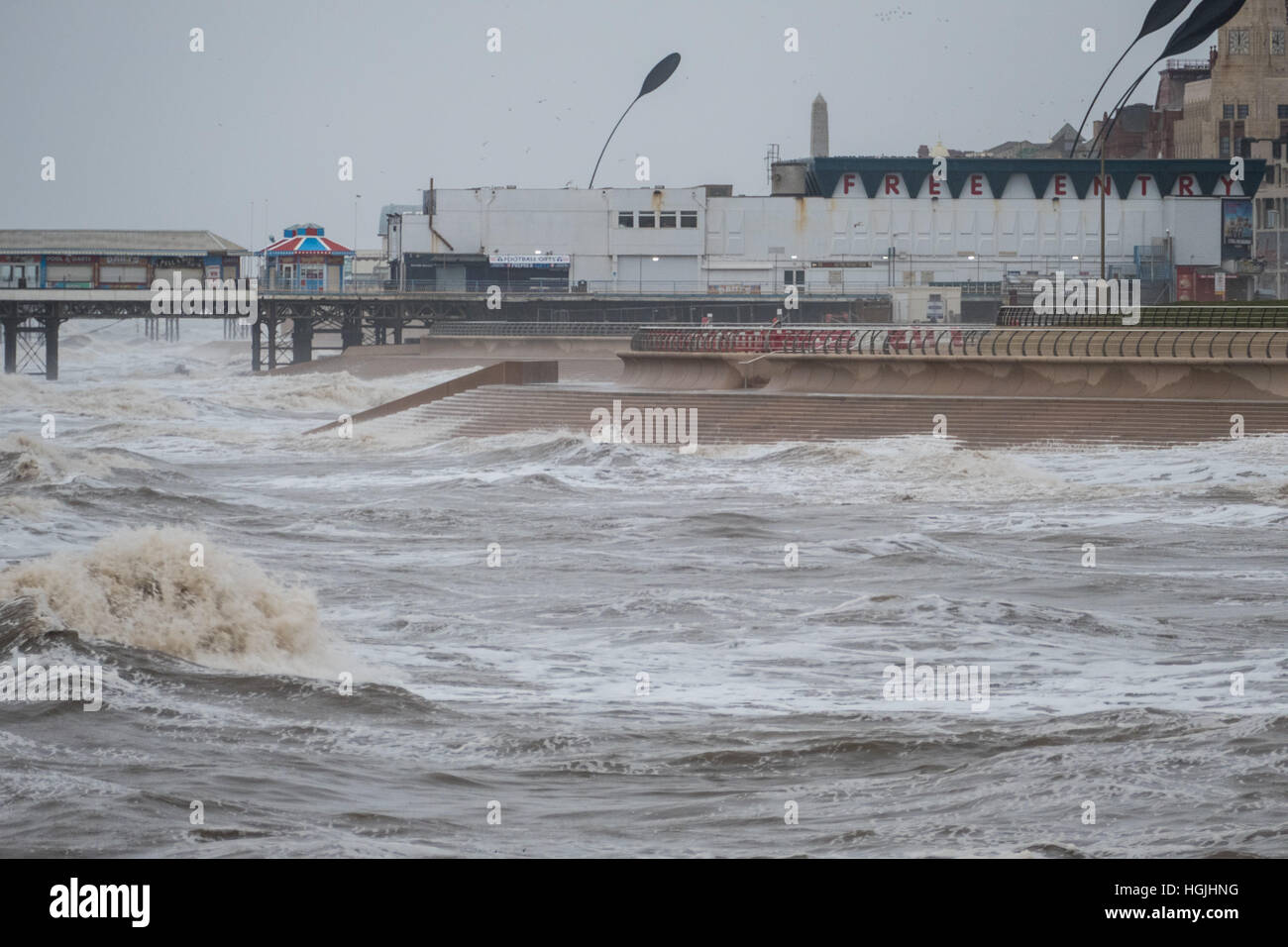 Blackpool, UK. 10th Jan, 2017. Weather. A cold and windy day for