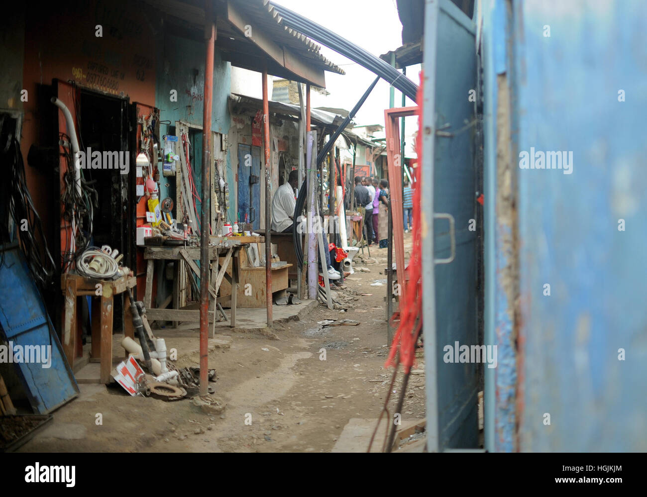 Lusaka, Zambia. 09th Mar, 2016. A street in the Chawama area of Lusaka, Zambia, 09 March 2016. Photo: Britta Pedersen/dpa-Zentralbild/ZB/dpa/Alamy Live News Stock Photo