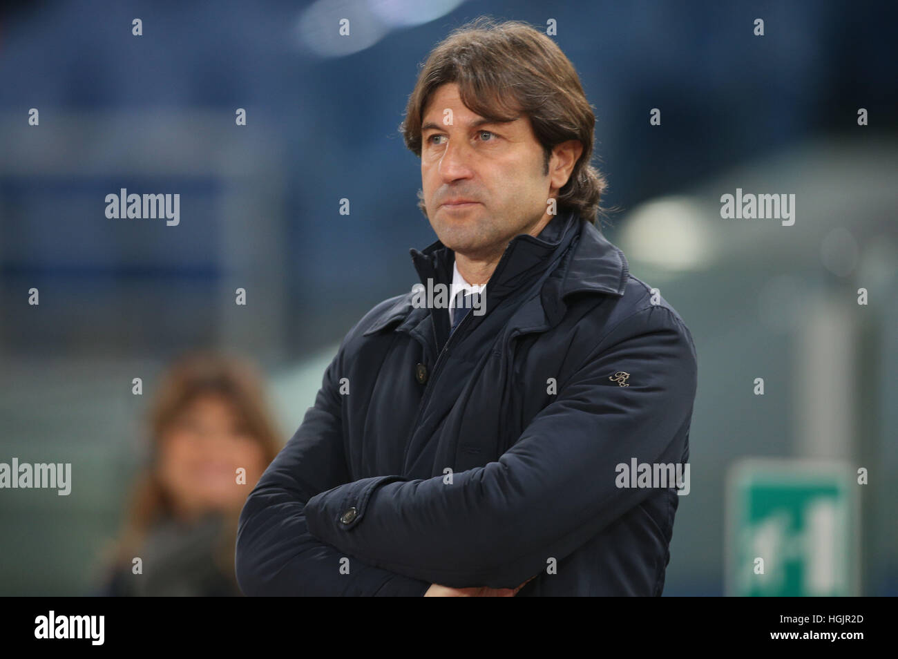 Rome, Italy. Roma versus Cagliari during the 2017 football series. Massimo Rastelli (Cagliari coach). Credit: marco iacobucci/Alamy Live News Stock Photo