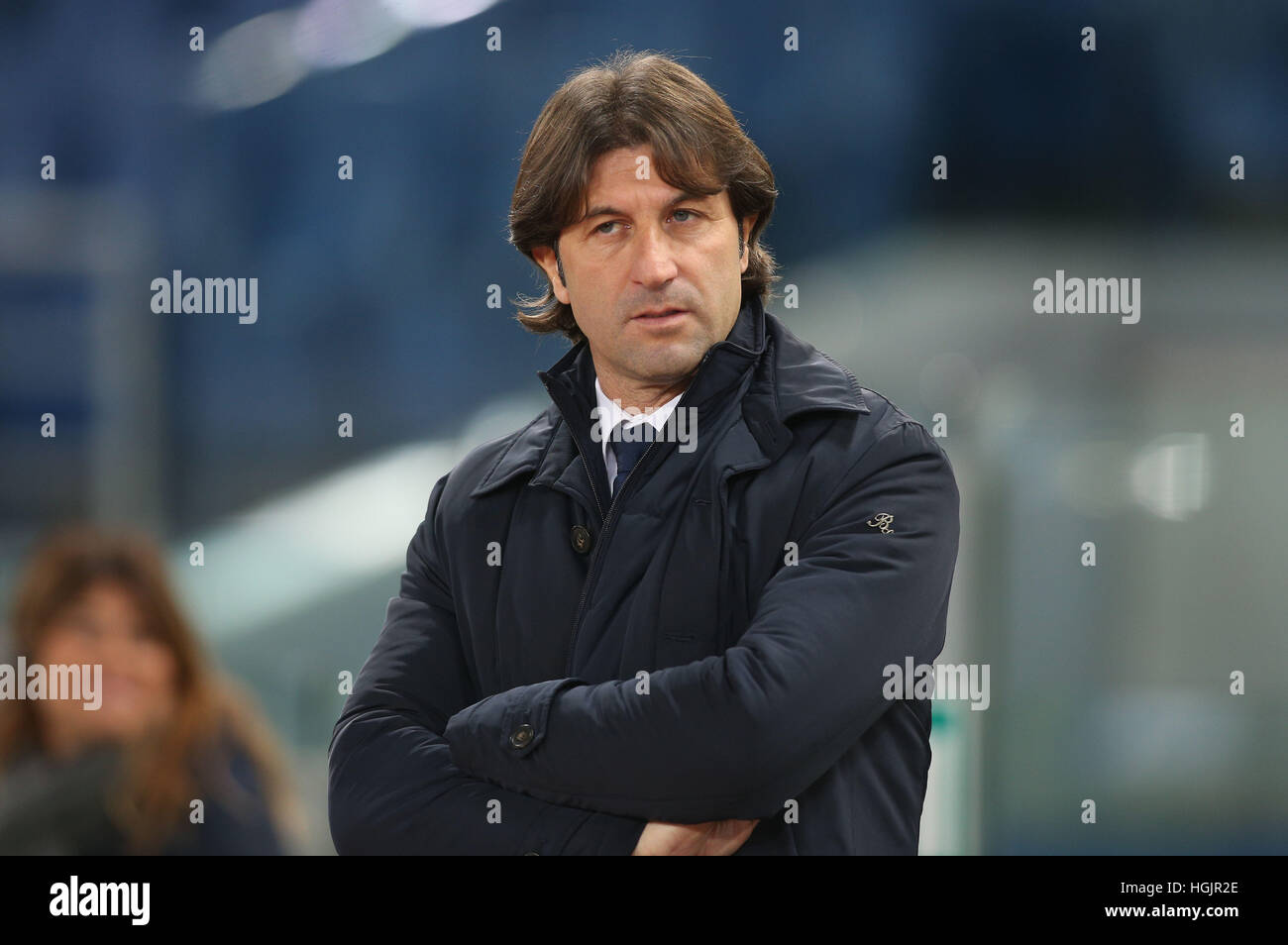 Rome, Italy. Roma versus Cagliari during the 2017 football series. Massimo Rastelli (Cagliari coach). Credit: marco iacobucci/Alamy Live News Stock Photo